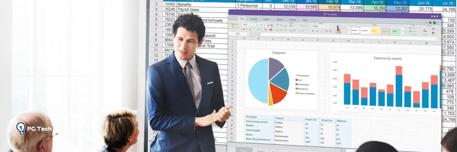 Pessoa fazendo apresentação com Excel para indicar os melhores cursos de Excel